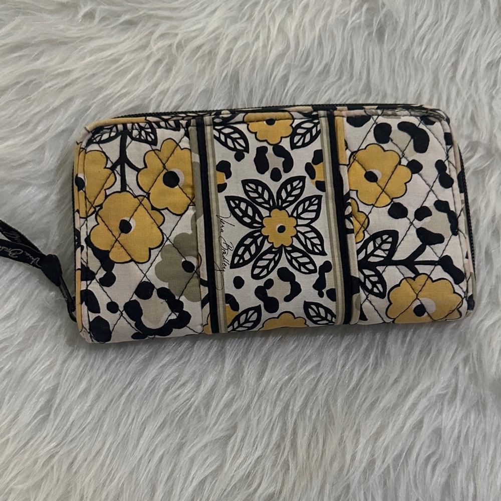 Vera Bradley Yellow and Black Floral Wallet